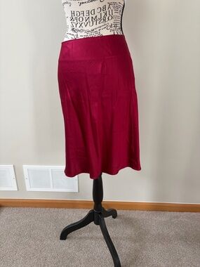 Classic A-Line Midi Skirt in Deep Berry